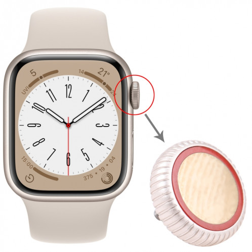 Remplacement de l'écrou de la couronne de montre pour Apple Watch Series 8 (LTE) (argent) SH528S1955-05