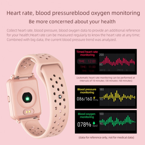 Montre intelligente à écran couleur IPS P8 1,3 pouces, prise en charge de la surveillance de la fréquence cardiaque / surveillance de la pression artérielle / surveillance du sommeil / surveillance de l'oxygène SH602F1600-015