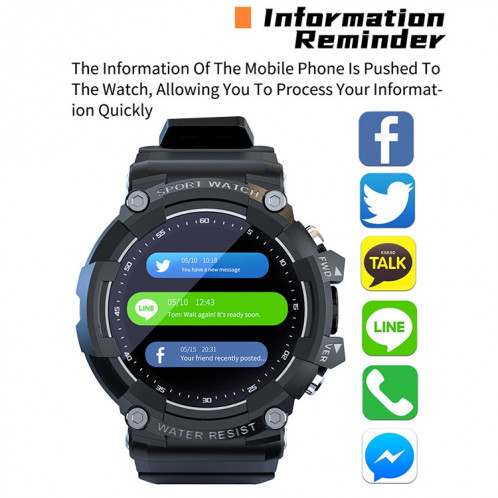 Lokmat Attack 2 1,28 pouce TFT Screen Bluetooth Sports Smart Watch, Soutenir la fréquence cardiaque et la surveillance de la pression artérielle (noir) SL515B371-07