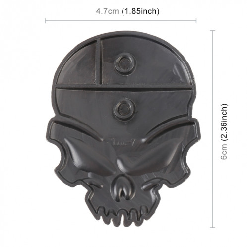 Autocollant décoratif en forme de tête de mort en métal pour le corps d'une voiture (noir) SH321B1896-05