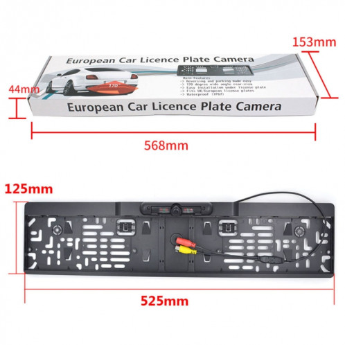 PZ-424 Europe cadre de plaque d'immatriculation de voiture caméra de vue arrière de 170 degrés SH75871676-07