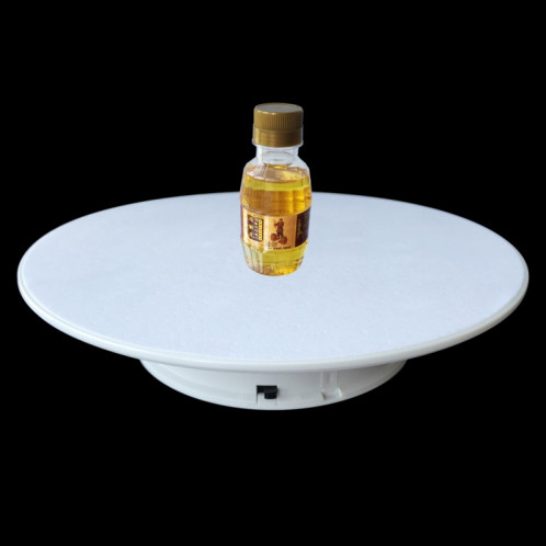 25cm 360 degrés Turntable rotative d'affichage de platine de tournage vidéo Video Props PlayTable pour la photographie, chargez 3 kg, alimenté par batterie (blanc) SH868W1686-06
