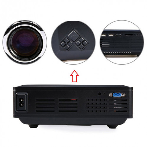 Z495 4 pouces panneau d'affichage LCD unique projecteur intelligent 800x400P avec télécommande, prise en charge de la carte AV / VGA / HDMI / USBX2 / TF / Audio SH0061116-08