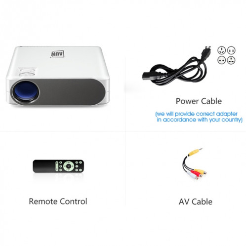 AUN AKEY6S 5,8 pouces 5500 Lumens 1920x1080P Projecteur LED HD Portable avec télécommande, Android 6.0, support USB / SD Card / AV / VGA SA01071212-08