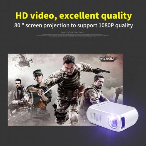 YG320 320 * 240 Mini projecteur LED Home Cinéma, prise en charge HDMI et AV et SD et USB (blanc) SH973W1886-015