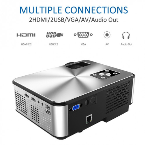 Projecteur intelligent Cheerlux C9 2800 lumens 1280x720 720P HD, prise en charge HDMI x 2 / USB x 2 / VGA / AV (noir) SC606B157-011