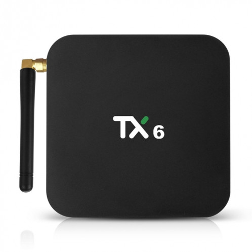TX6 HD TV Boîte Media Player, Android 7.1 / 9.0, Allwinner H6, hauteur de 1,5 GHz, ARM-CORE CORTEX-A53, 4GB + 32GB, Support Bluetooth, WiFi, RJ45, Fiche UE SH64EU1212-07