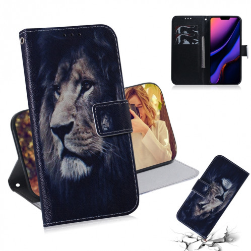 Etui en cuir à rabat horizontal avec dessin en couleur 3D, avec support et fente pour carte et portefeuille pour iPhone 11 Pro Max (Lion) SH902F1972-08