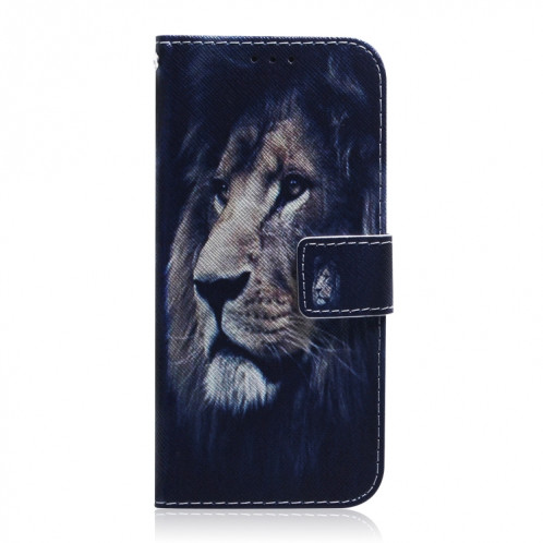 Etui en cuir à rabat horizontal avec dessin en couleur 3D, avec support et fente pour carte et portefeuille pour iPhone 11 Pro Max (Lion) SH902F1972-08