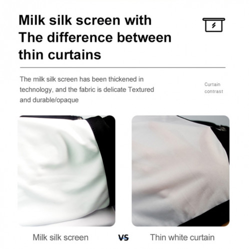 Rideau de film de projecteur en polyester de soie de lait pliable, taille : 100 pouces (4:3) zone de projection : 203 x 152 cm SH6008661-011