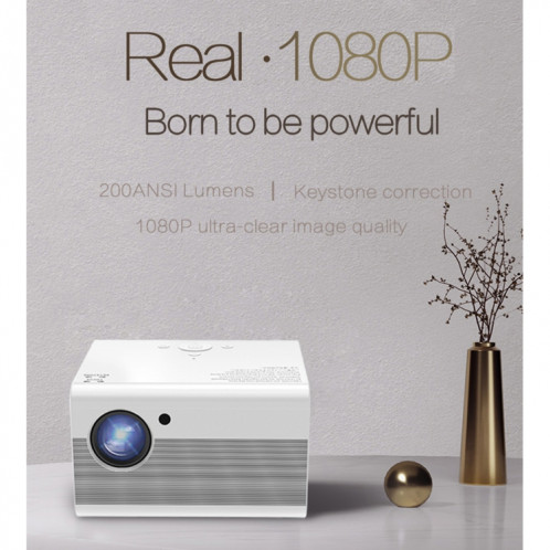 T10 1920x1080P 3600 Lumens Projecteur numérique portable LED HD pour cinéma maison, version Android (blanc) SH801B1966-020