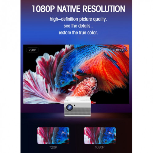 T10 1920x1080P 3600 Lumens Projecteur numérique portable LED HD pour cinéma maison, version Android (blanc) SH801B1966-020