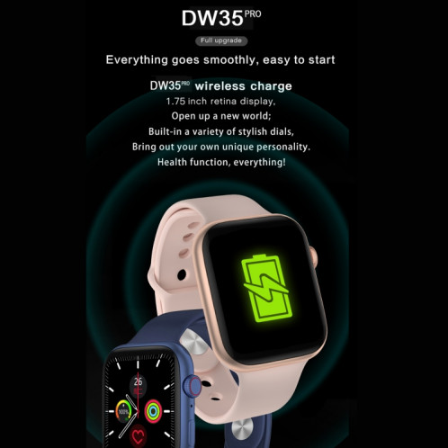 DW35PRO 1.75 pouces écran couleur IPX7 montre intelligente étanche, prise en charge de la réponse et du rejet Bluetooth / surveillance du sommeil / surveillance de la fréquence cardiaque, style: bracelet en acier SH901C1568-019