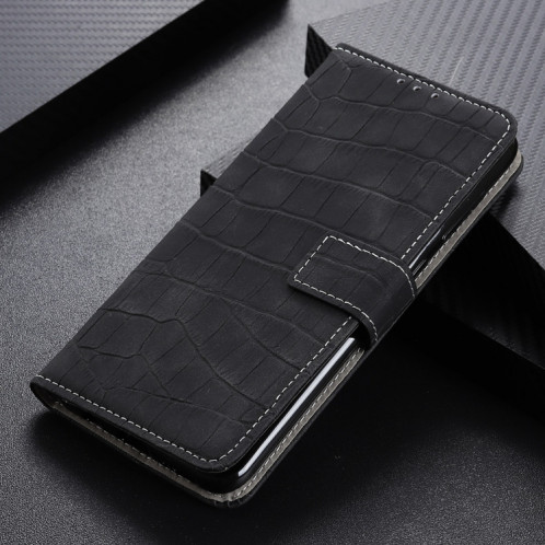 Texture de crocodile Table à bascule horizontale avec porte-cartes et portefeuille pour iPhone 13 Pro (Noir) SH603A708-07