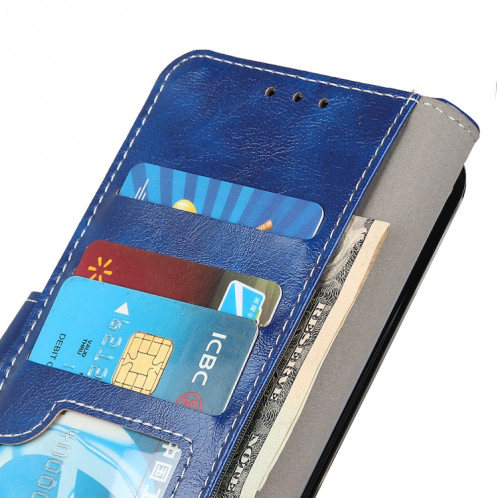 Étui de cuir horizontal de texture de texture horizontale de texture de texture horizontale avec porte-cartes et cadre photo et portefeuille pour iPhone 13 (bleu) SH802B1006-07