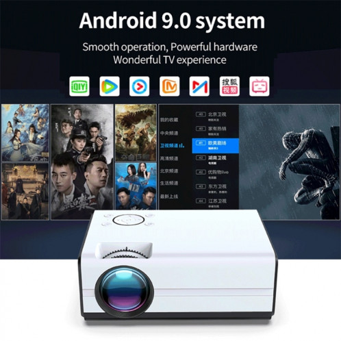 Wejoy Y5 800x480p 80 ANSI Lumens Portable Home Theater Led HD Digital Projecteur, Android 9.0, 1G + 8G, Fiche EU SW8301924-010