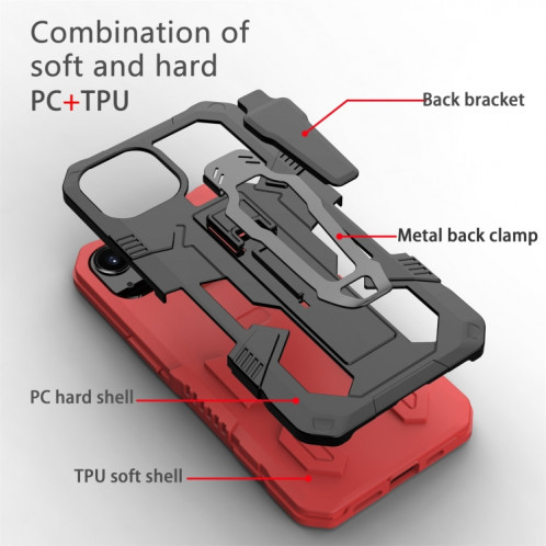 Cas protecteur PC + TPU pour l'armure de machine pour iPhone 13 (rouge) SH402B509-07