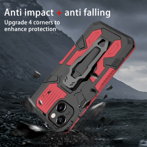 Cas protecteur PC + TPU pour l'armure de machine pour iPhone 13 (rouge) SH402B509-07