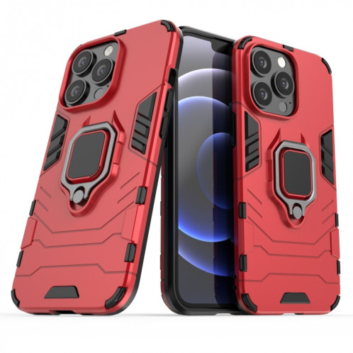 Cas protecteur PC + TPU antichoc avec porte-bague magnétique pour iPhone 13 Pro (rouge) SH403B1424-07