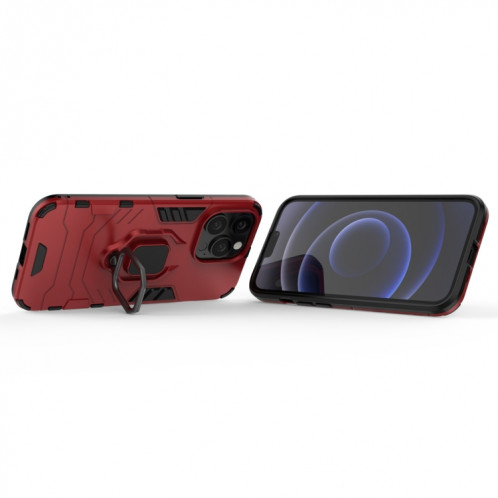 Cas protecteur PC + TPU antichoc avec porte-bague magnétique pour iPhone 13 Pro (rouge) SH403B1424-07