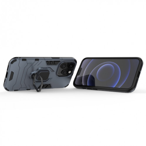 Boîtier protecteur PC + TPU antichoc avec porte-bague magnétique pour iPhone 13 Pro (bleu marine) SH403C334-07