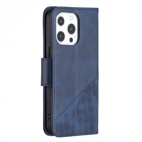 Pour iPhone 13 PRO Couleur Couleur Crocodile Texture Horizontale Flip PU Housse en cuir PU avec portefeuille et logement de carte (bleu) SH103B527-07