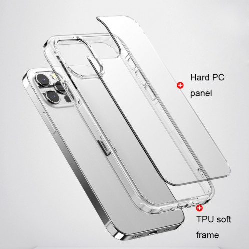 PC + TPU Couverture complète Cas de protection antichoc pour iPhone 13 Pro (Noir transparent) SH105A934-07