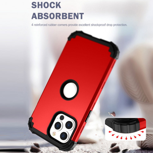 Coque de protection en silicone PC + PC + PC + pour iPhone 13 Pro (rouge + noir) SH503B1258-07