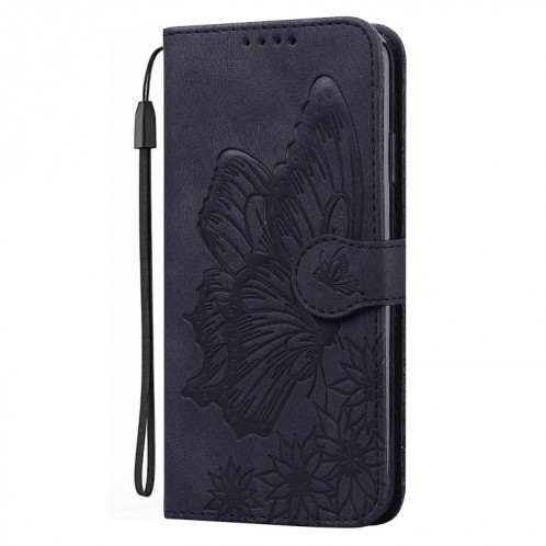 Étui de cuir horizontal en cuir de rabattage de la peau rétro avec support et portefeuille pour iPhone 13 Pro (Noir) SH103D245-07