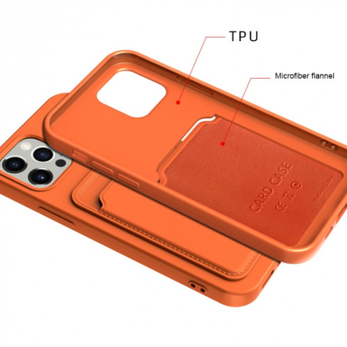 TPU + Doublure Flanelle Cas antichoc avec machines à sous pour iPhone 13 (orange rose) SH302H1657-07