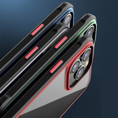 Belle couleur TPU + Clear Clear PC Quatre-angles Tous-Inclusive Case pour iPhone 13 (Noir) SH502C626-08