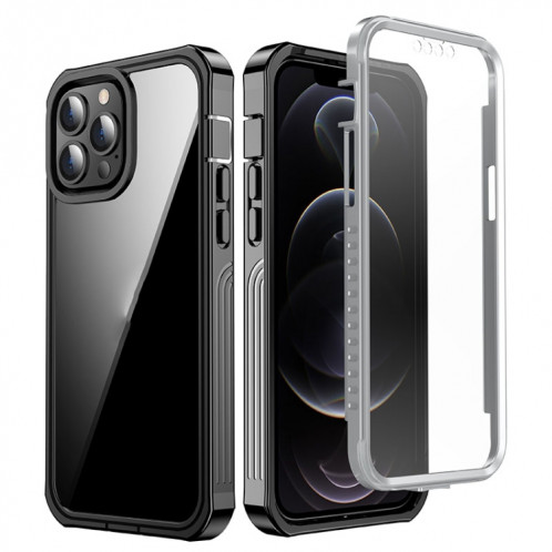 Cas de protection acrylique transparent imperméable anti-poussière anti-poussière pour iPhone 13 Pro (Noir) SH603A16-07