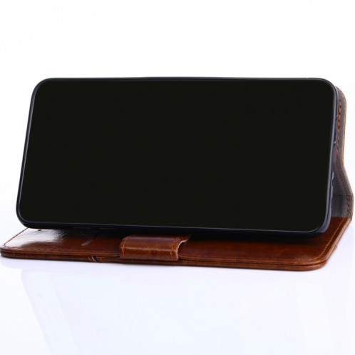 Couture géométrique Horizontal Flip TPU + Coque en cuir PU avec porte-carte et portefeuille pour iPhone 13 Pro (brun clair) SH103C241-07
