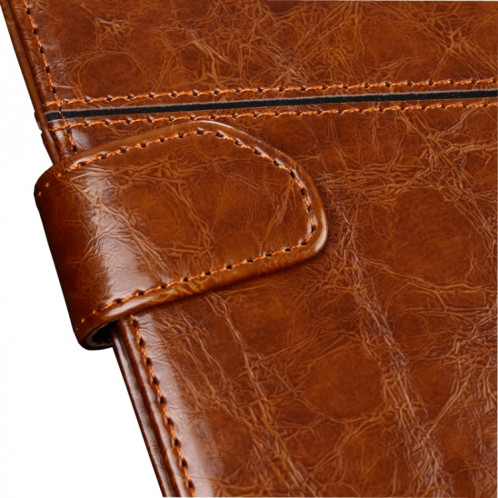 Couture géométrique Horizontal Flip TPU + Coque en cuir PU avec porte-carte et portefeuille pour iPhone 13 Pro (brun clair) SH103C241-07