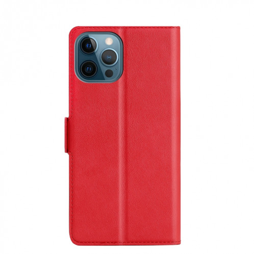 Boucle latérale ultra-mince Boucle latérale PU + TPU Horizontal Horizontal Cuir Coating avec support et fente pour carte pour iPhone 13 Pro (rouge) SH303B603-07