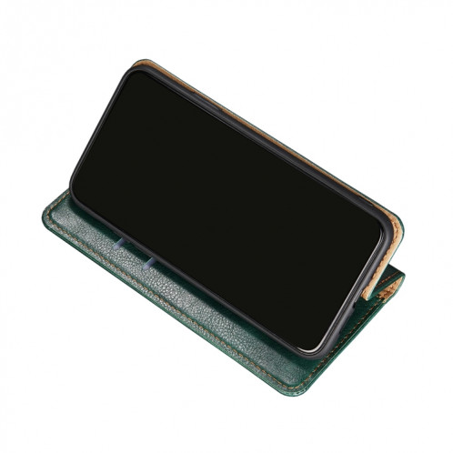 PU + TPU Huile Gloss Couleur Solide Horizontal Horizontal Horizon Case avec support & Card Slot & Portefeuille pour iPhone 13 PRO (Vert) SH502D46-07