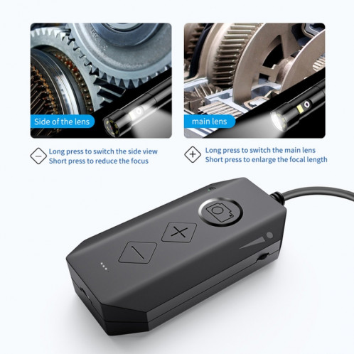 Y17 5MP 12mm Dual-Lens HD Autofocus WiFi Industrial Industrial Endoscope Zoomable Snake Caméra, Longueur du câble: 5m Câble dur (Noir) SH303A551-08