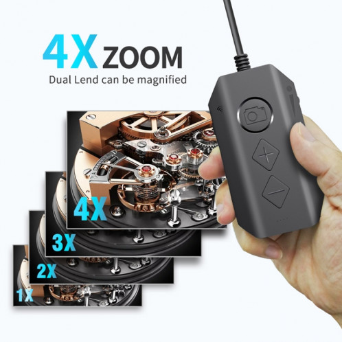 Y17 5MP 12mm Dual-Lens HD Autofocus WiFi Industrial Industrial Endoscope Zoomable Snake Caméra, Longueur du câble: 5m Câble dur (Noir) SH303A551-08