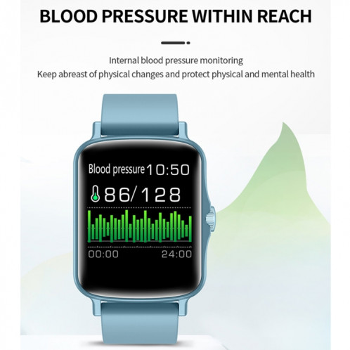 Ptone 1,44 pouces HD Touch Smreat IP67 Imperméable Smart Watch, Support Surveillance du sommeil / Surveillance de la fréquence cardiaque / Surveillance de la tension artérielle (bleu) SH701C844-09