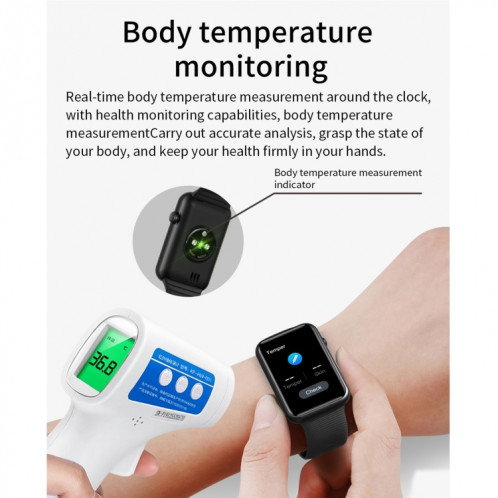 HT5 1.57 pouces IPS Touch Screen Smart Watch Smart Watch, surveillance du sommeil / surveillance de la fréquence cardiaque / surveillance de la température corporelle / appel Bluetooth (argent) SH501E687-08