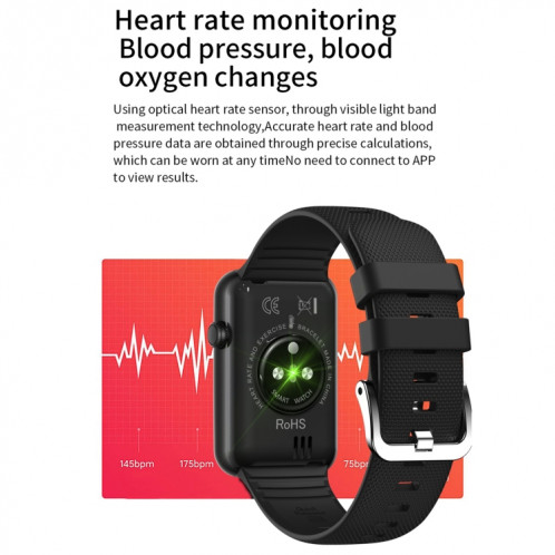 HT5 1.57 pouces IPS Touch Screen Smart Watch Smart Watch, surveillance du sommeil / surveillance de la fréquence cardiaque / surveillance de la température corporelle / appel Bluetooth (argent) SH501E687-08