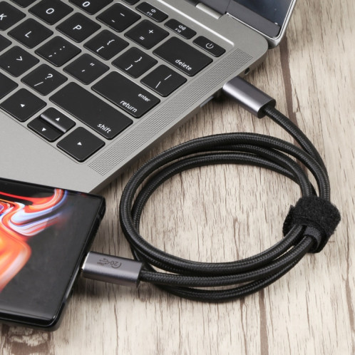 20GBPS USB 3.2 USB-C / Type-C mâle au câble de données tressé mâle USB-C / C / C, longueur de câble: 3m (noir) SH205A956-04
