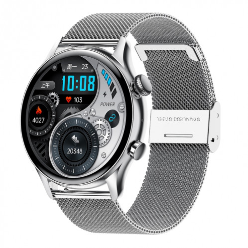HK8PRO 1,36 pouce AMOLED SCREAT SCIE STRAP Smart Watch, support Fonction NFC / Surveillance de l'oxygène sanguin (argent) SH201B1664-08