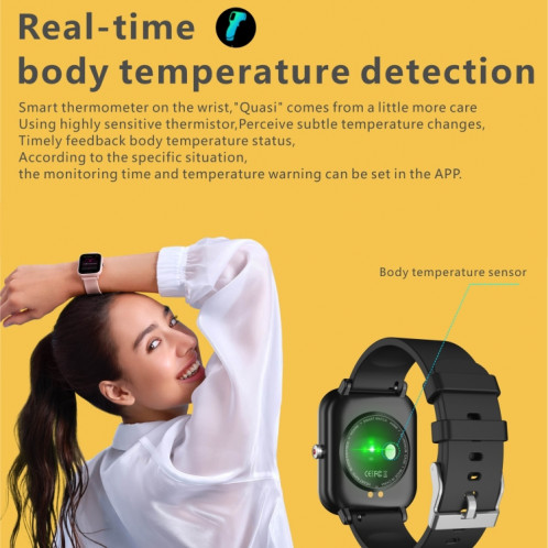 Q9 Pro 1,7 pouce TFT HD Screen Smart Watch, support Surveillance de la température corporelle / surveillance de la fréquence cardiaque (bleu) SH601D1454-07