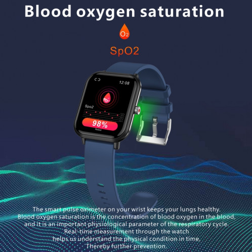 Q9 Pro 1,7 pouce TFT HD Screen Smart Watch, support Surveillance de la température corporelle / surveillance de la fréquence cardiaque (bleu) SH601D1454-07