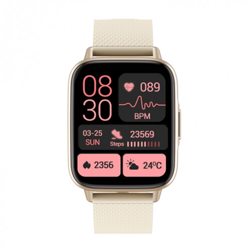 FW02 1,7 pouces écran carré bracelet en silicone montre de santé intelligente prend en charge la fréquence cardiaque, la surveillance de l'oxygène sanguin (or) SH201B516-07