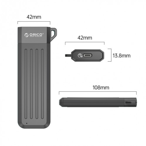 ORICO MM2C3-GR USB3.1 Gen1 Type-C 6Gbps M.2 SATA SSD Boîtier (Vert) SO201A532-07