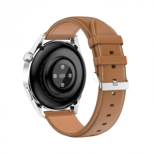 Ochstin 5HK3 Plus Montre intelligente Bluetooth à écran rond de 1,36 pouces, bracelet : cuir (argent) SO302B904-011