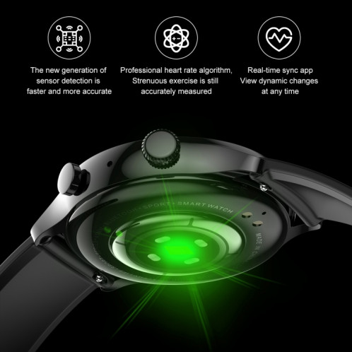 Ochstin 5HK8 Pro Montre intelligente Bluetooth avec écran rond de 1,36 pouces et surveillance de la pression artérielle, bracelet en silicone (argent) SO601B68-011
