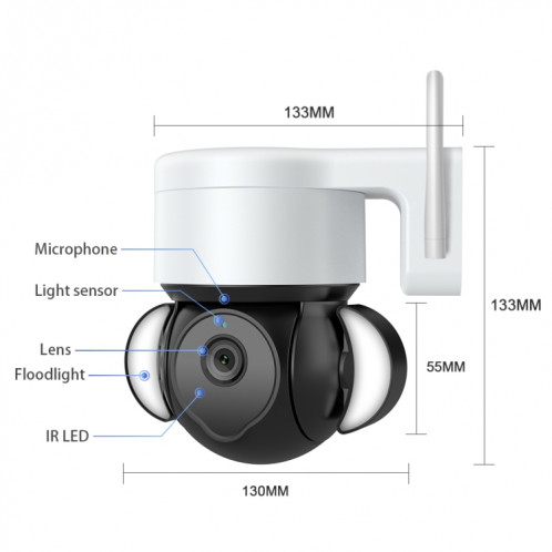 Caméra de projecteur de sécurité intelligente ST-426PRO-3M-TY 4MP prise en charge de l'audio bidirectionnel/vision nocturne SH9421579-010